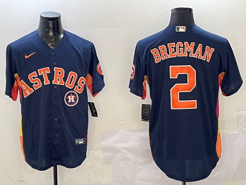 Men Houston Astros #2 Bregman Blue Game 2025 Nike MLB Jersey style 5